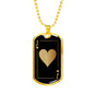 Jack Of Hearts Gold Dog Tag Stainless Steel or 18k Gold 24" Chain-Express Your Love Gifts