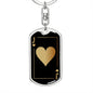 Jack Of Hearts Gold Keychain Dog Tag Stainless Steel or 18k Gold-Express Your Love Gifts