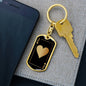 Jack Of Hearts Gold Keychain Dog Tag Stainless Steel or 18k Gold-Express Your Love Gifts