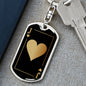 Jack Of Hearts Gold Keychain Dog Tag Stainless Steel or 18k Gold-Express Your Love Gifts
