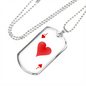 Jack of Hearts Necklace Stainless Steel or 18k Gold Dog Tag 24" Chain-Express Your Love Gifts