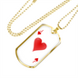 Jack of Hearts Necklace Stainless Steel or 18k Gold Dog Tag 24" Chain-Express Your Love Gifts