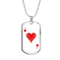 Jack of Hearts Necklace Stainless Steel or 18k Gold Dog Tag 24" Chain-Express Your Love Gifts
