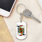 Jack of Spades Gambler Keychain Stainless Steel or 18k Gold Dog Tag Keyring-Express Your Love Gifts