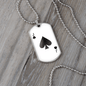 Jack of Spades Gambler Solid Necklace Stainless Steel or 18k Gold Dog Tag 24" Chain-Express Your Love Gifts