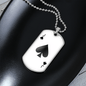 Jack of Spades Gambler Solid Necklace Stainless Steel or 18k Gold Dog Tag 24" Chain-Express Your Love Gifts