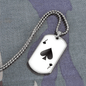 Jack of Spades Gambler Solid Necklace Stainless Steel or 18k Gold Dog Tag 24" Chain-Express Your Love Gifts