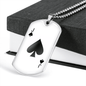 Jack of Spades Gambler Solid Necklace Stainless Steel or 18k Gold Dog Tag 24" Chain-Express Your Love Gifts
