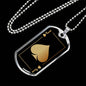 Jack of Spades Gold Dog Tag Stainless Steel or 18k Gold 24" Chain-Express Your Love Gifts