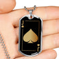 Jack of Spades Gold Dog Tag Stainless Steel or 18k Gold 24" Chain-Express Your Love Gifts