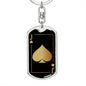Jack Of Spades Gold Keychain Dog Tag Stainless Steel or 18k Gold-Express Your Love Gifts
