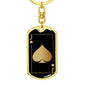 Jack Of Spades Gold Keychain Dog Tag Stainless Steel or 18k Gold-Express Your Love Gifts