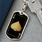 Jack Of Spades Gold Keychain Dog Tag Stainless Steel or 18k Gold-Express Your Love Gifts
