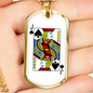 Jack of Spades Necklace Stainless Steel or 18k Gold Dog Tag 24" Chain-Express Your Love Gifts