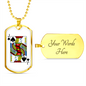Jack of Spades Necklace Stainless Steel or 18k Gold Dog Tag 24" Chain-Express Your Love Gifts