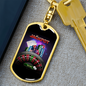 Jackpot Chips Gambler Keychain Stainless Steel or 18k Gold Dog Tag Keyring-Express Your Love Gifts