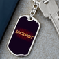Jackpot Gambler Keychain Stainless Steel or 18k Gold Dog Tag Keyring-Express Your Love Gifts