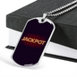 Jackpot Gambler Necklace Stainless Steel or 18k Gold Dog Tag 24" Chain-Express Your Love Gifts