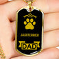 Jagdterrier Dad Dog Necklace Stainless Steel or 18k Gold Dog Tag W 24" Dog Owner Lover-Express Your Love Gifts
