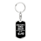Jailer Dad Keychain Stainless Steel or 18k Gold Dog Tag Keyring-Express Your Love Gifts