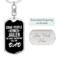 Jailer Dad Keychain Stainless Steel or 18k Gold Dog Tag Keyring-Express Your Love Gifts