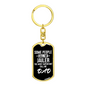 Jailer Dad Keychain Stainless Steel or 18k Gold Dog Tag Keyring-Express Your Love Gifts