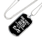 Jailer Dad Necklace Stainless Steel or 18k Gold Dog Tag 24"-Express Your Love Gifts