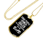 Jailer Dad Necklace Stainless Steel or 18k Gold Dog Tag 24"-Express Your Love Gifts