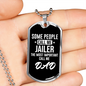 Jailer Dad Necklace Stainless Steel or 18k Gold Dog Tag 24"-Express Your Love Gifts