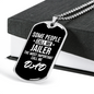 Jailer Dad Necklace Stainless Steel or 18k Gold Dog Tag 24"-Express Your Love Gifts