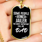 Jailer Dad Necklace Stainless Steel or 18k Gold Dog Tag 24"-Express Your Love Gifts