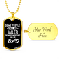 Jailer Dad Necklace Stainless Steel or 18k Gold Dog Tag 24"-Express Your Love Gifts