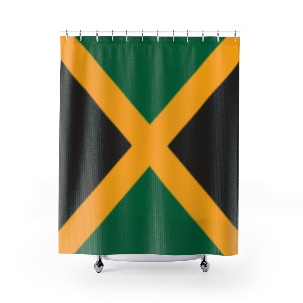 Jamaica Flag Stylish Design 71" x 74" Elegant Waterproof Shower Curtain for a Spa-like Bathroom Paradise Exceptional Craftsmanship-Express Your Love Gifts