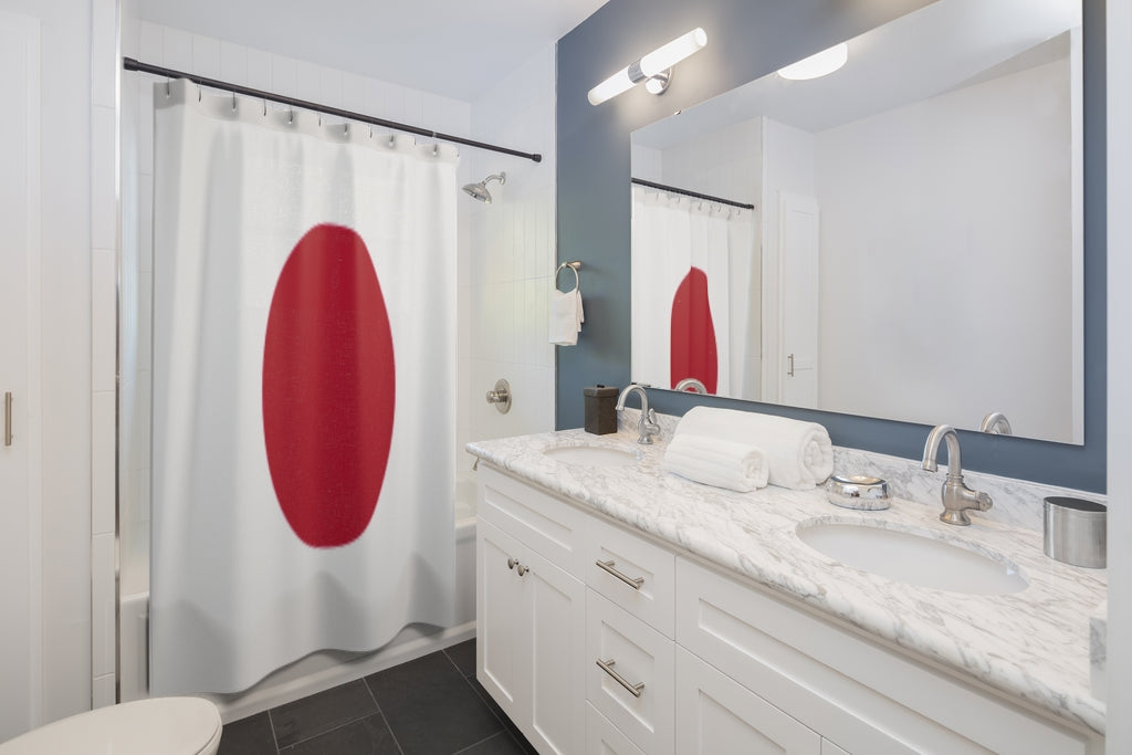 Japan Flag Stylish Design 71" x 74" Elegant Waterproof Shower Curtain for a Spa-like Bathroom Paradise Exceptional Craftsmanship-Express Your Love Gifts