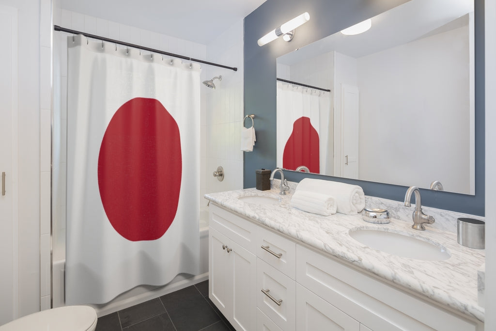 Japan Flag Stylish Design 71" x 74" Elegant Waterproof Shower Curtain for a Spa-like Bathroom Paradise Exceptional Craftsmanship-Express Your Love Gifts