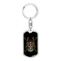 Japanese Army Skull Head Keychain Dog Tag Stainless Steel or 18k Gold-Express Your Love Gifts