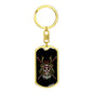 Japanese Army Skull Head Keychain Dog Tag Stainless Steel or 18k Gold-Express Your Love Gifts