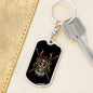 Japanese Army Skull Head Keychain Dog Tag Stainless Steel or 18k Gold-Express Your Love Gifts