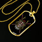 Japanese Army Skull Head Necklace Stainless Steel or 18k Gold Dog Tag 24" Chain-Express Your Love Gifts