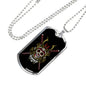 Japanese Army Skull Head Necklace Stainless Steel or 18k Gold Dog Tag 24" Chain-Express Your Love Gifts