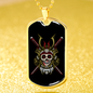Japanese Army Skull Head Necklace Stainless Steel or 18k Gold Dog Tag 24" Chain-Express Your Love Gifts