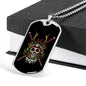 Japanese Army Skull Head Necklace Stainless Steel or 18k Gold Dog Tag 24" Chain-Express Your Love Gifts