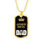 Japanese Bobtail Cat Dad Necklace Stainless Steel or 18k Gold Dog Tag 24" Chain-Express Your Love Gifts