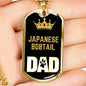 Japanese Bobtail Cat Dad Necklace Stainless Steel or 18k Gold Dog Tag 24" Chain-Express Your Love Gifts