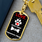 Japanese Chin Keychain Stainless Steel or 18k Gold Dog Tag Keyring-Express Your Love Gifts