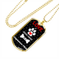 Japanese Chin Love Is Stainless Steel or 18k Gold Dog Tag 24" Chain-Express Your Love Gifts
