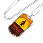Japanese Samurai Warrior Necklace Stainless Steel or 18k Gold Dog Tag 24" Chain-Express Your Love Gifts