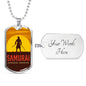 Japanese Samurai Warrior Necklace Stainless Steel or 18k Gold Dog Tag 24" Chain-Express Your Love Gifts