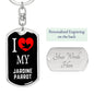 Jardine Parrot Bird Lover Keyring Keychain Stainless Steel or 18k Gold-Express Your Love Gifts