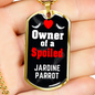 Jardine Parrot Bird Necklace Stainless Steel or 18k Gold Dog Tag 24" Chain-Express Your Love Gifts